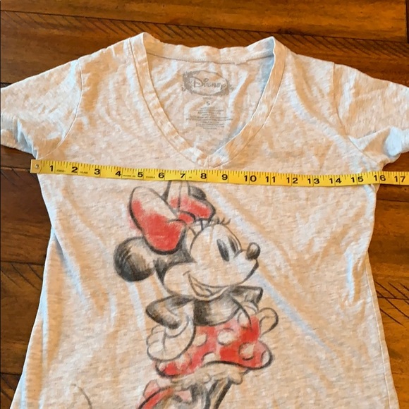 Disney Minnie Mouse Sketch V-Neck Gray Top Size S - Picture 6 of 8